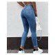  Fashion Pure Color High Waist Women's Jeans