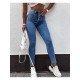  Fashion Pure Color High Waist Women's Jeans