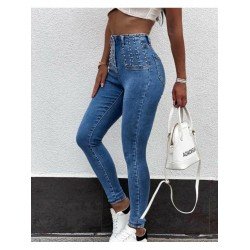 Fashion Pure Color High Waist Women's Jeans  Fashion Pure Color High Waist Women's Jeans