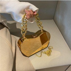 Apple Shape Solid Chain Shoulder Bags