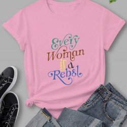 Letter Printed Short Sleeve T Shirts For Women