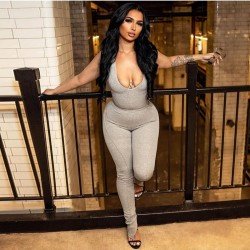  U-Neck Sleeveless Top And Leggings Women's Suit