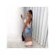 Sexy Backless Printed Sleeveless Spaghetti Straps Maxi Dress