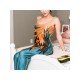 Sexy Backless Printed Sleeveless Spaghetti Straps Maxi Dress