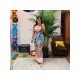 Sexy Backless Printed Sleeveless Spaghetti Straps Maxi Dress