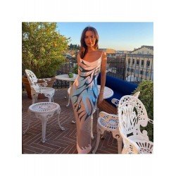 Sexy Backless Printed Sleeveless Spaghetti Straps Maxi Dress Sexy Backless Printed Sleeveless Spaghetti Straps Maxi Dress