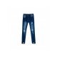 High Waist Blue Ripped Loose Pencil Jeans For Men