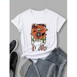 Halloween Skull Graphic Short Sleeve T Shirts