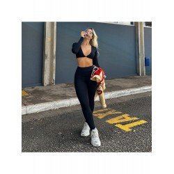 V Neck Matching Cropped Top And Trouser Sets V Neck Matching Cropped Top And Trouser Sets