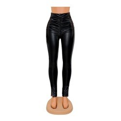  Sexy Tight PU Leather Ruched Women's Pants