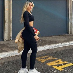 V Neck Matching Cropped Top And Trouser Sets