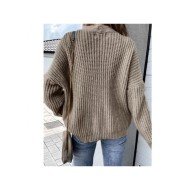  2024 Loose V-Neck Knitting Colorblock Cardigan Sweater
