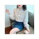  2024 Temperament Pure Color Bead Lace Shirt