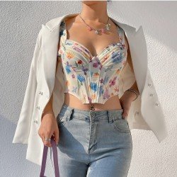  Sexy Spice Girl Zipper Backless Women's Small Vest
