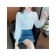  2024 Temperament Pure Color Bead Lace Shirt
