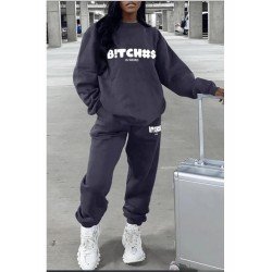 Letter Printed Plus Size 2 Piece Trouser Jogger Sets Letter Printed Plus Size 2 Piece Trouser Jogger Sets