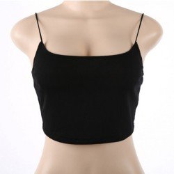  Summer Pure Color Backless Navel Sleeveless Vest