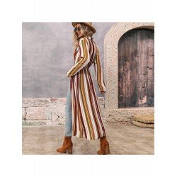Casual Striped Long Sleeve Shirt Long Coats Casual Striped Long Sleeve Shirt Long Coats