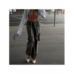 Casual Pure Color Cargo Trousers For Women Casual Pure Color Cargo Trousers For Women