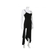 Spaghetti Straps Black Sleeveless Maxi Dresses