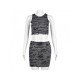  2024 Summer Ripped Navel Top And Short Skirt Sets