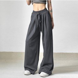  Casual Loose Pure Color Long Pants