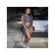  2024 Summer Ripped Navel Top And Short Skirt Sets