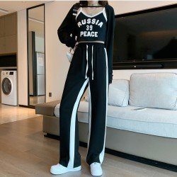  Loose Versatile Contrast Color Women's Long Pants