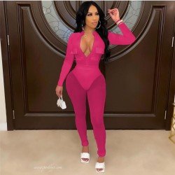  See Through Skinny Top And Trouser Women's Sets