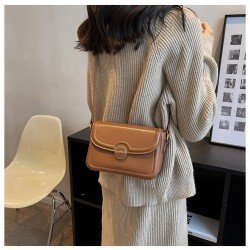  Personalized Lock PU Pure Color Shoulder Bags