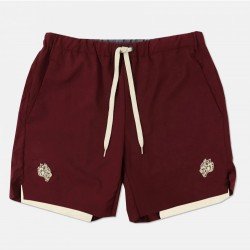 Embroidery Patchwork Drawstring Short Trousers For Men