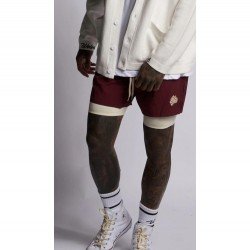 Embroidery Patchwork Drawstring Short Trousers For Men