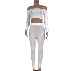 Off The Shoulder Cropped Top And Trouser Sets
