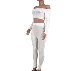Off The Shoulder Cropped Top And Trouser Sets