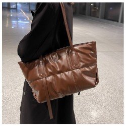  PU Pure Color Large Capacity Women's Bag