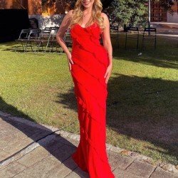  Summer Sexy Backless Pure Color Women's Sleeveless Dress