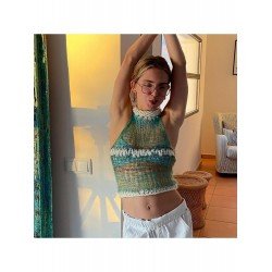  Spring See Through Knitting Women's Crop Vest