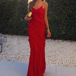  Summer Sexy Backless Pure Color Women's Sleeveless Dress