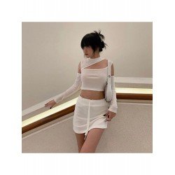 Mock Neck Cold Sleeve Cropped Sexy Tops Mock Neck Cold Sleeve Cropped Sexy Tops