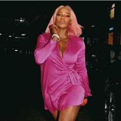 Sexy Solid Tie Wrap Long Sleeve Short Dress