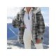  2024 Winter Hooded Plaid Plush Women's Coats