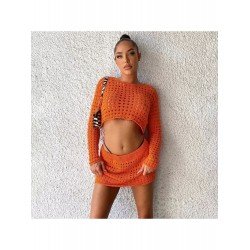 Sexy Hollow Out Matching Mini Skirt And Top Sets Sexy Hollow Out Matching Mini Skirt And Top Sets