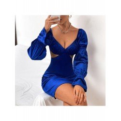 Sexy Backless Cut Out Puff Sleeve Dress  Sexy Backless Cut Out Puff Sleeve Dress