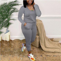  Casual Pure Color Women's Trouser Sets