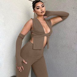 Pure Color Top And Trouser Women's Suits  Pure Color Top And Trouser Women's Suits