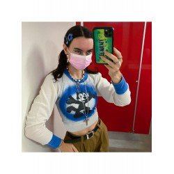 Cartoon Pattern Contrast Color Fall Ladies Tops  Cartoon Pattern Contrast Color Fall Ladies Tops