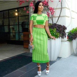 Crop Top And Long Skirt Suits For Women