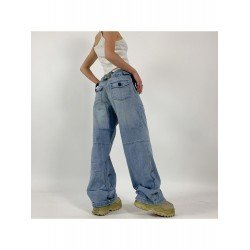 Designer Cut Out Blue Straight Leg Vintage Jeans Designer Cut Out Blue Straight Leg Vintage Jeans