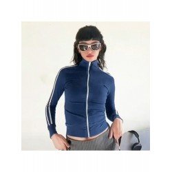 Fall Letter Printed Zipper Down Tops