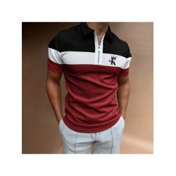 Men's Casual Colorblock Short Sleeve POLO Shirt  Men's Casual Colorblock Short Sleeve POLO Shirt